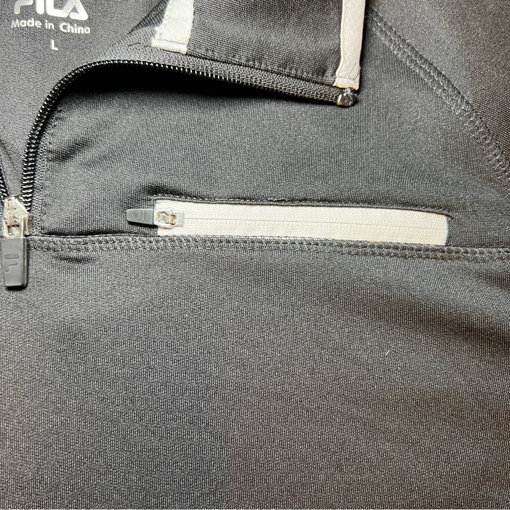 Fila Men’s Black and Gray Zip Top Performance Pullover Size‎ Large - Picture 7 of 15
